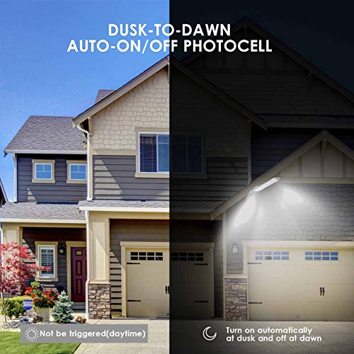 Brillirare 50W Led Parking Lot Lights With Dusk-To-Dawn Photocell Sensor, 7500Lm 5000K Street Light With Adjustable Arm Mount, Ip66 Waterproof Outdoor Commercial Area Road Lighting #TOP3