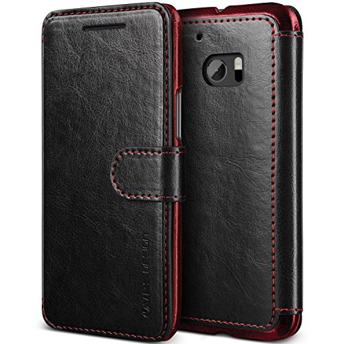 HTC 10 Case, VRS Design [Layered Dandy][Black] - [Premium Leather Wallet][Slim Fit][Card Slot] For HTC 10 Devices