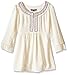 My Michelle Big Girls' Tunic Top with Pom Pom Trim and Embroidered Neckline