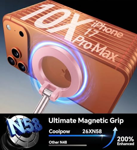 Image of Coolpow【Newest Vacuum Magnetic Phone Holder for Car Phone Holder Mount【Movable Vacuum Suction】 Magsafe Car Mount Cell Phone Holders for Your Car Accessories for Women Men for iPhone 17 16-Light Pink