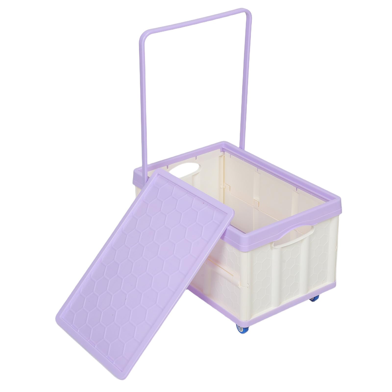 Caja rodante con ruedas de plástico para ropa organizador de juguetes plegable grande