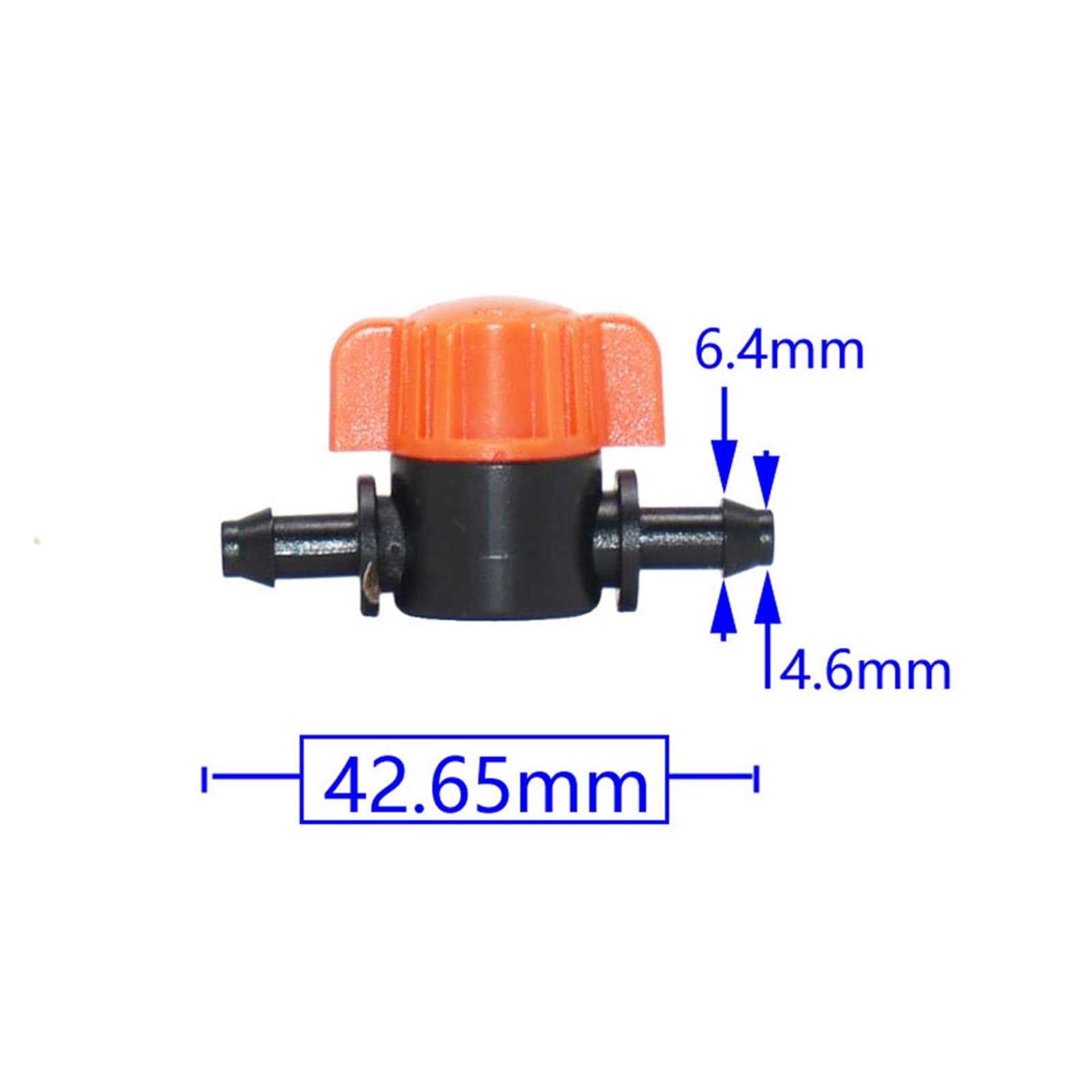 Złącze do węża ogrodowego 100 sztuk 4/7 mm wąż zaworu dźwig 1/4 cala do 4 mm 6 mm zawór ogrodowy zawór wody ogrodowy złącze do nawadniania kropelkowego złącze rury (kolor: 1I4 do 1I4)
