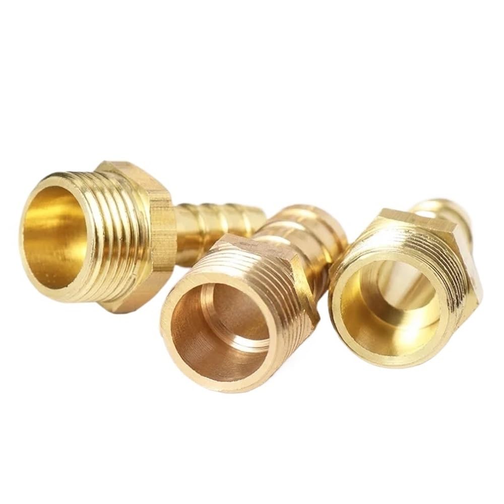 Hose Barb Adapter 20pcs Pagoda Hose Barb Connectors 10 14 16mm, Male Thread Brass Water Pipe Fitting, 3/4'' 1/2'' 3/8'' BSP Tail(8mmx1/4inch)