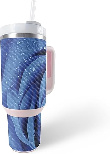 Miniatura 6 de MightySkins - Skin de fibra de carbono compatible con el vaso Stanley The Quencher H2.0 FlowState de 40 onzas, color rojo gigante, acabado de fibra