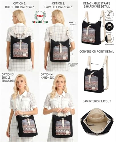 Image of SRZ School Bag College Bag Backpack for women Travel bag Polyester Trendy Stylish Backpack Drawstring Embroidery
