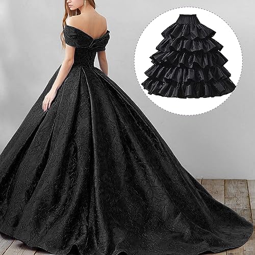 Image of Women's Crinoline Petticoat, 4 Hoop Long Crinoline Skirt for Women, Half Slips Ball Gown Underskirt for Wedding