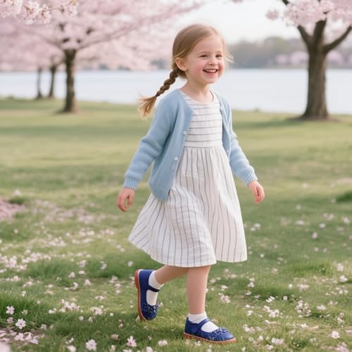 Image of Flaryzone Toddler Little Girl Mary Jane School Uniform Oxfords Flat Dress Shoes