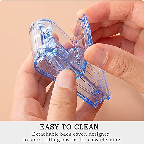 Foto von Tablettenteiler für Kleine und Große Tabletten, Pillenteiler mit Aufbewahrungsfach für Pillen in ein Halbes Viertel Schneiden(Blau)