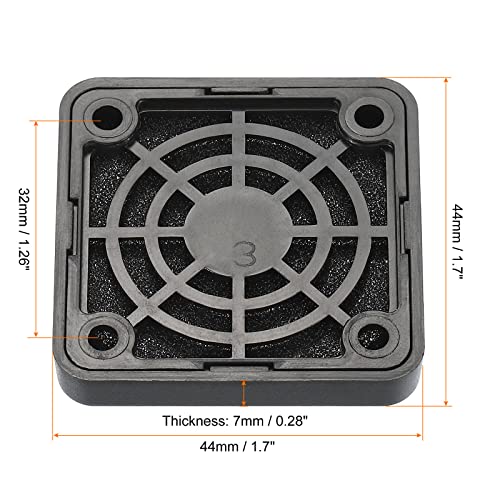 PATIKIL 40mm Cooling Fan Filter with Screw, 6 Pack ABS Ventilator Grill Protector Guard for Fan Protective Cover DIY Black - Image 2