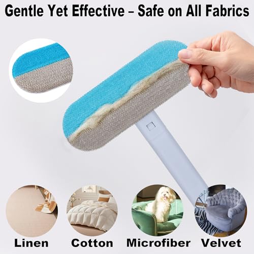 Image of Pet Hair Remover for Furniture, 17.3Inch, Reusable Lint Brush for Dog and Cat Hair - Multifunctional Fur Removal Tool, Gentle on Couches, Carpets, Car Seat, Clothes, Bedding (Pack of 2)