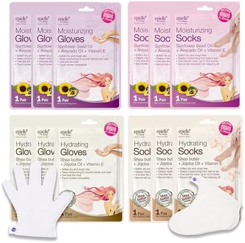 Epielle Hydrating & Moisturizing Hand & Foot Masks, Relieve and S...