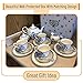 BTäT - Tea Set, China Tea Set, Tea Service, Tea Cups (8oz), Creamer and Sugar Set, Tea Cups and Saucer Set, Tea Pot, Tea Set for Adults, Tea Cups Set of 4, Blue Dream Tea Set, Porcelain Tea Set, Cups
