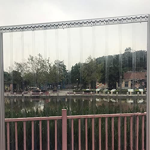 DTVEW Transparent PVC Strip Curtains Soft Plastic Door Curtains with Pre-Punched Holes in Various Sizes, for Stairwells, Hospital Entrances (Color : 1.8mm, Size : 0.9MX2M)