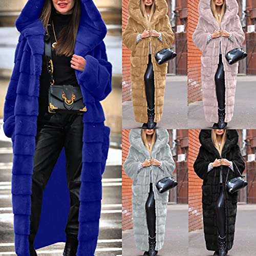 Beppter Faux Fur Sherpa Long Jacket For Womens Ankle Length Winter Coats Thickened Fleece Overcoat Full Long Warm Fluffy Coat(Pink,Xx-Large) #TOP3