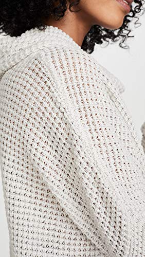 Jack By Bb Dakota Junior's Throw Waffle Stitch Cowl Neck With Split Back, Light Grey, Large #TOP5