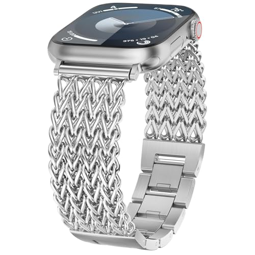 Bracelet en métal argenté série 10 46 mm avec coque et maillons chaîne pour le bureau