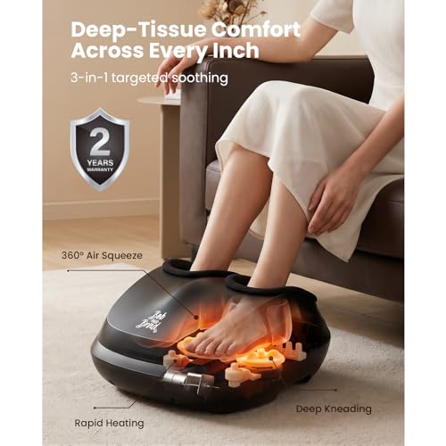 Image of BOB AND BRAD Lite Foot Massager FSA Eligible HSA, Shiatsu Foot Massager with Heat for Neuropathy & Plantar Fasciitis Relief, Electric Deep Kneading Feet Massager Machine, Birthday Gifts for Women Men