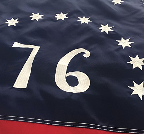 Winbee American Bennington 76 Flag 3X5 Ft - Premium Embroidered Stars, Heavy Duty 300D Nylon, Sewn Stripes And Brass Grommets. Best Us 1776 Bennington Revolution Flag Great For Outdoor/Indoor Display #TOP4