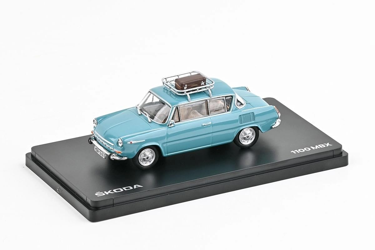 Skoda 1100MBX (1969) 1:43 Diecast Metalowy miniaturowy samochód, szczegółowy model kolekcji i zabawka samochodowa dla dzieci i dorosłych, miniaturowy pojazd w prezencie - Jasny turkus