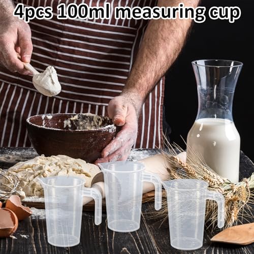 Set de 4 vasos medidores plásticos de 100 ml miniatura 5