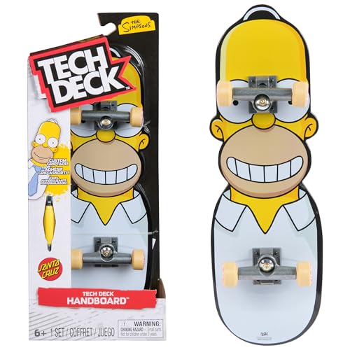 Tech Deck, Skate com Santa Cruz e Homer dos Simpsons, skate para truques com as mãos, gráficos originais de Skate e licença, a partir de 6 anos, não é adequado para colocar acima