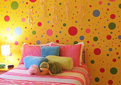 Create-A-Mural (126 Fun Polka Dot Wall Stickers, Peel & Stick Wall Dots Decals- Vinyl Polka Dot Wall Sticker Decor