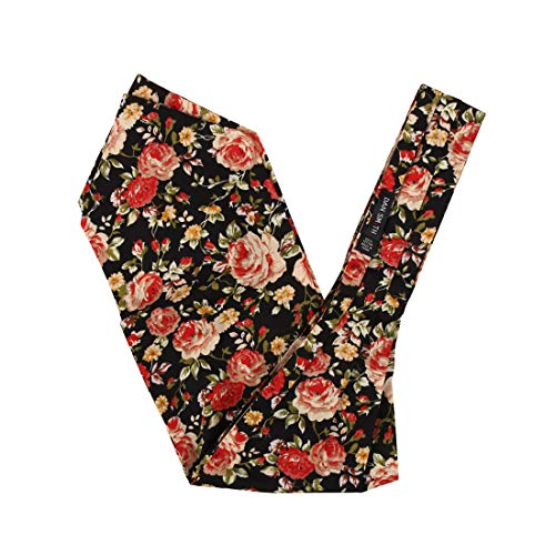 Dan Smith C.C.AQ.I.041 Black Red Green Rosy Brown Extra Long Ascot Tie Floral Cotton Formal Cravats for Men's Suit