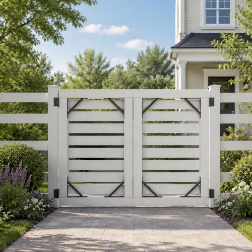 Image of JUBEST 2 Pcs Heavy Duty Gate Bracket Kit for Wood Fence Gates, Black