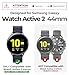 Dexnor for Samsung Galaxy Watch Active 2 Band 44mm, New Upgrade [Raised Bezel & Snap-on] Rugged Shockproof Case with Adjustable Strap Band for Galaxy Watch Active 2 [44mm] 2019 Release, Army Green