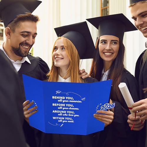 Image of Vlipoeasn 2PCS Graduation Guest Book Alternative, Blue Silver Class of 2026 Graduation Party Decorations, Graduation Signature Book for 2026 College High School, Unique Graduation Gifts for Friends