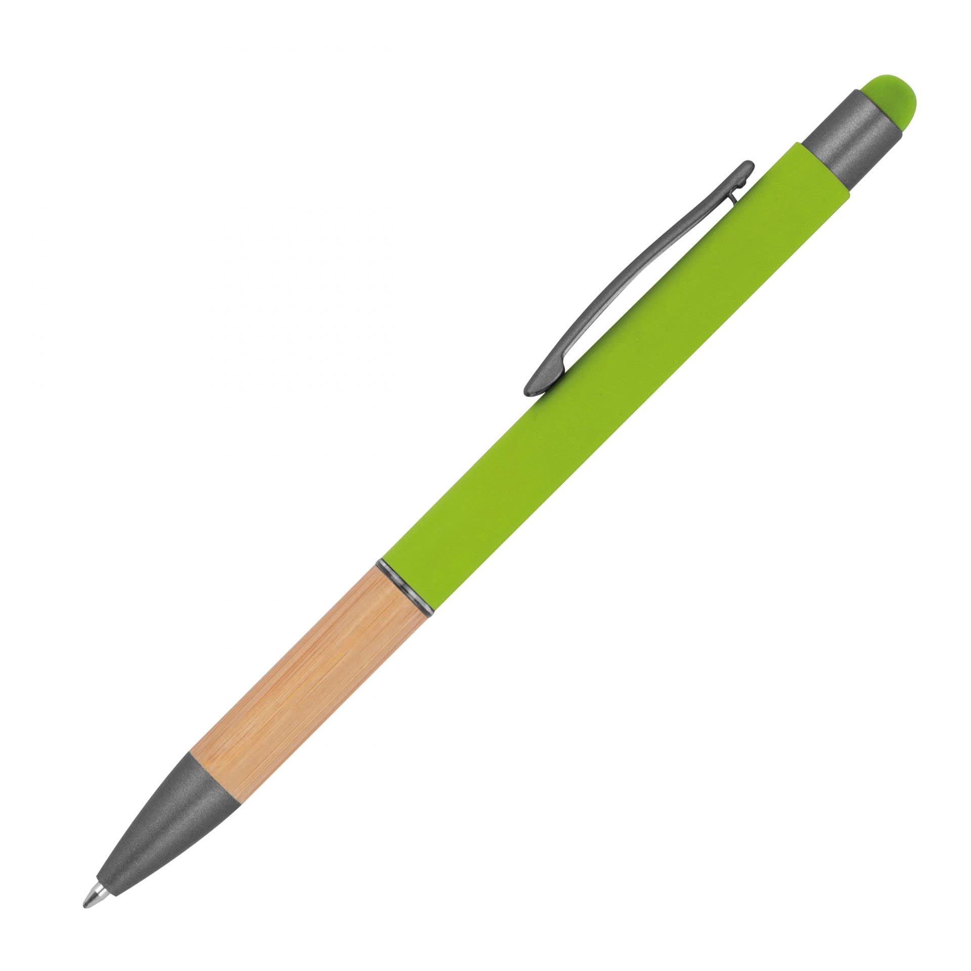 Schmalz® Stylo à bille en aluminium et bambou, avec gravure Cookie, personnalisé dans un large choix de couleurs, stylo à bille, cadeaux personnalisés, avec texte et logo au choix, gravure, 25