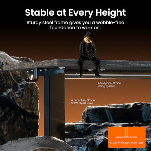 Image of ErGear Height Adjustable Electric Standing Desk, 32 x 19 Inches Sit Stand up Desk, Memory Computer Home Office Desk, Grey