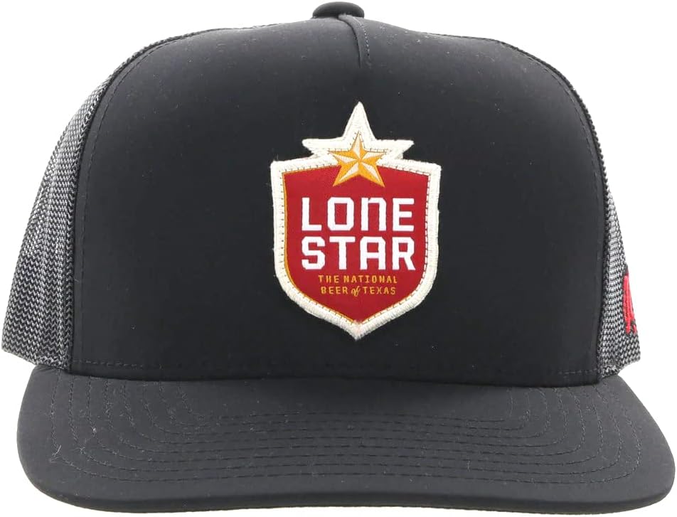 HOOEY Lone Star Beer Patch Trucker Hat for Men, Adjustable Snapback Mesh Baseball Cap, 5-Panel Western Work Hat - Image 2