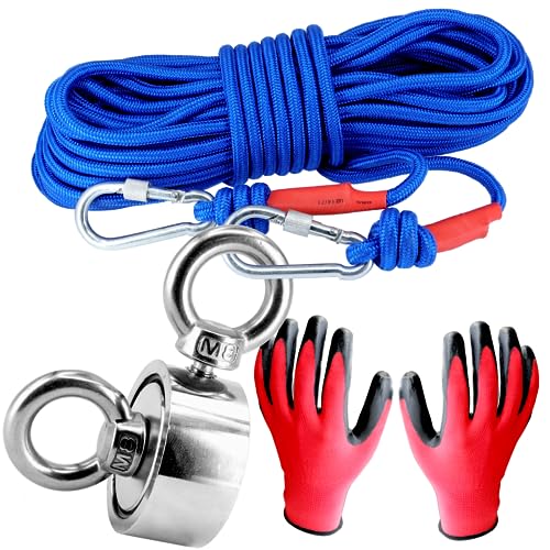 Neodym-Magnet Angel-Set 48 Mm – 200 Kg Zugkraft Mit Seil Und Handschuhen