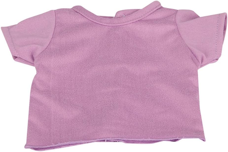 Doll Clothes for 18in American Doll-Sport T-shirt Outfits Accessories for 43-46cm Girl Doll Baby Doll-1PCS-Purple
