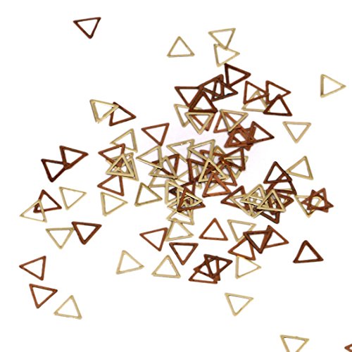 BMC 120pc Flexible Gold Metal Triangle Cut Outs Nail Art Decorative Confetti