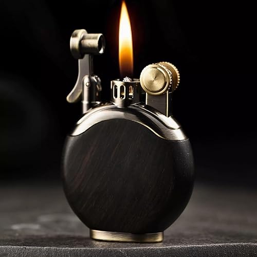 Encendedor de trinchera vintage, resistente al viento, reutilizable, antiguo, encendedor de queroseno antiguo, rueda de llama suave, encendedor de