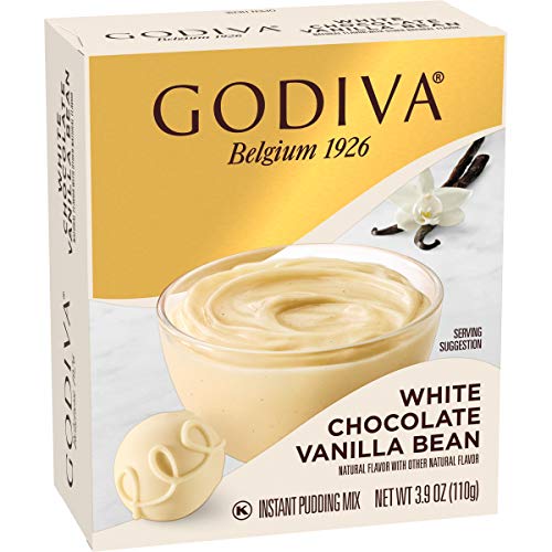 Godiva White Chocolate Vanilla Bean Instant Pudding Mix (3.9 oz Boxes, Pack of 14)