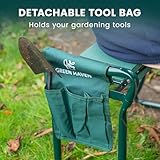 Green Haven Garden Kneeler Seat with Handles & Tool Bag – Heavy‑Duty Foldable Kneeling Stool for Gardening – EVA Foam Padded Garden Kneeling Pad, Gift for Gardeners & Elderly - Image 7