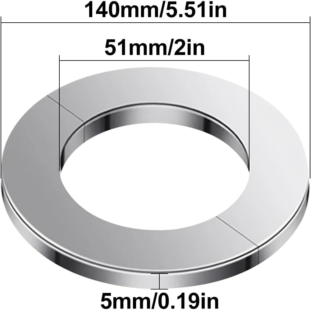 Queenbox 2in Dia Self-Adhesive Wall Split Flange, 3PCS Stainless Steel Round Water Pipe Faucet Cover for Floor Ceiling Plate Shower Head Arm Pipe
