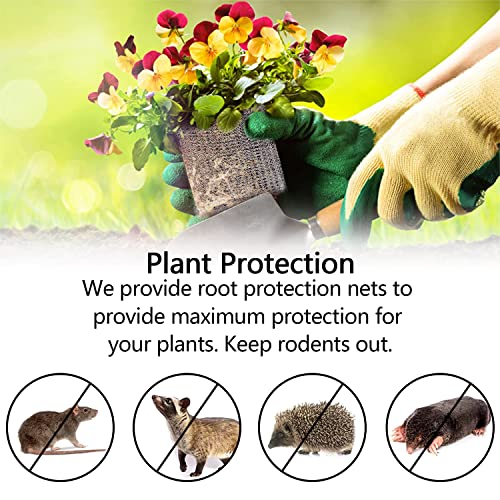 YISKY 4 Stück Wurzelschutzkörbe für Pflanzen, Pflanzkorb Wühlmausschutz, Wühlmaus Drahtkorb, Wurzelschutz aus Edelstahl, Wühlmauskorb, Pflanzenwurzelschutz für Pflanzen, Gemüse, Beeren Wurzelschutz – Bild 4