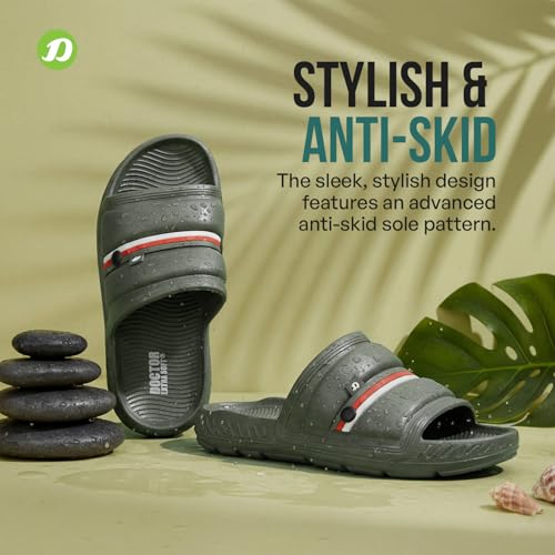 Image of DOCTOR EXTRA SOFT Men's Classic Ultra Soft Sliders /Slippers with Cushion FootBed for Adult | Comfortable & Light Weight | Stylish & Anti-Skid | Waterproof & Everyday Flip Flops for Gents /Boys D-527