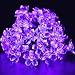 Qedertek Solar Flower String Lights, Cherry Blossom 22ft 50 LED Waterproof Outdoor String Lights for Patio,Lawn,Garden,Holiday and Festivals Decorations (Purple)