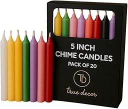 True Decor 5" Multicolor Pack of 20 Chime/Spell/Mombati Candles || Burn Time 4 Hrs