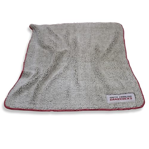 Logo Brands NCAA South Carolina Gamecocks Frosty Fleece Blanket (50" x 60") – Soft & Warm Sherpa Material with Team Logo, Team Color Trim, Great Gift For Alumni & Students