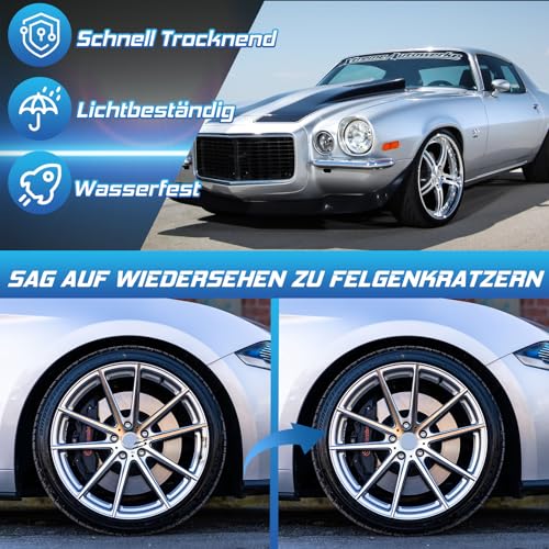 prowithlin Lackstift Auto 2 Stück - Professioneller Lackstift für Auto Kratzer - Schnelltrocknend und Präzise Reparatur - Auto Lack Reparatur Stift, 40ml (2 Stück, Silber)