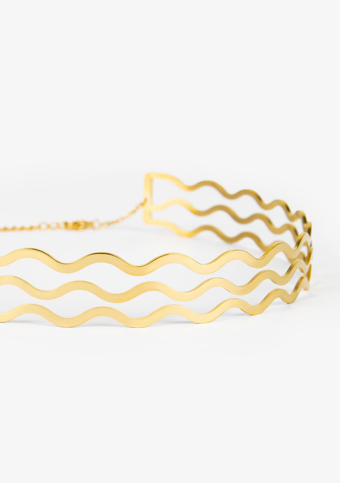 Kalk - Collar Choker Baño Oro 18K Waves de Alta calidad para Mujer
