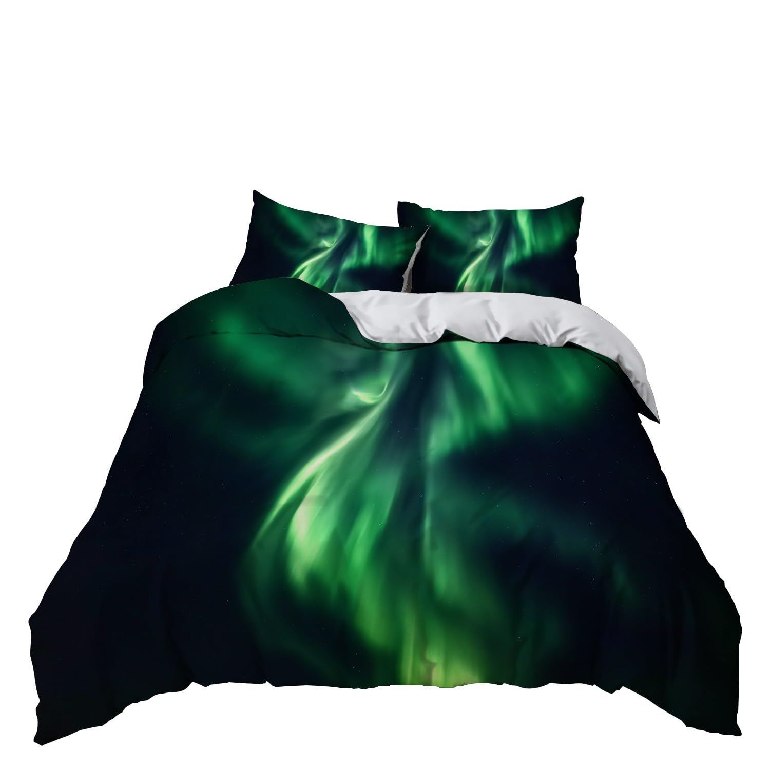 Juego de Funda de edredón para Niños y Niñas, Funda Nórdica Aurora Boreal Islandesa,Ropa de Cama súper Suave Juego de Edredón Doble y Almohadas, (200 x 200 cm)