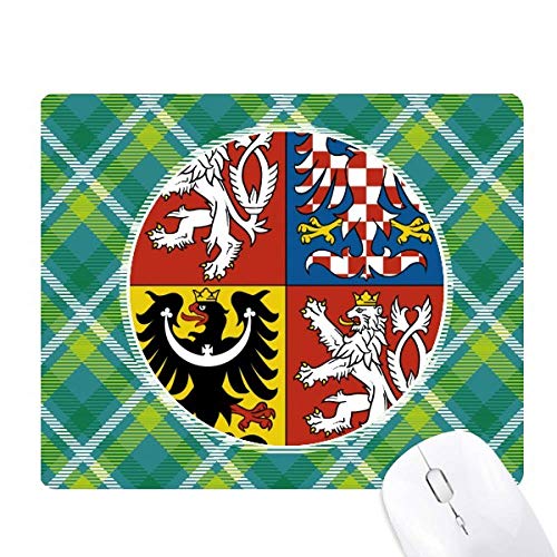 Tapis de souris pays réseaux verte grille pixel emblème tchèque rectangulaire