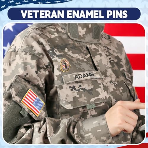 Image of Yinkin 30 /120 Pcs Memorial Day Gifts Military Badge Brooch Pins Bulk Thank You Veterans Party Favor for Memorial Day